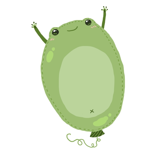 手绘青蛙气球对话框设计元素