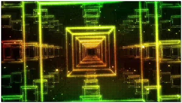 绿色粒子光线隧道视频素材
