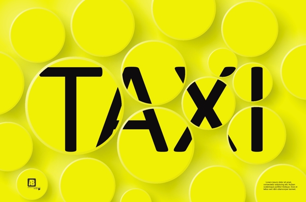 taxi字母立体背景