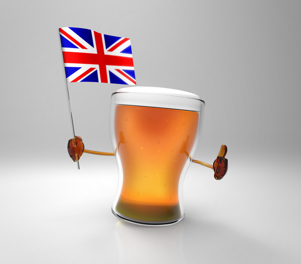 英国国旗与啤酒图片