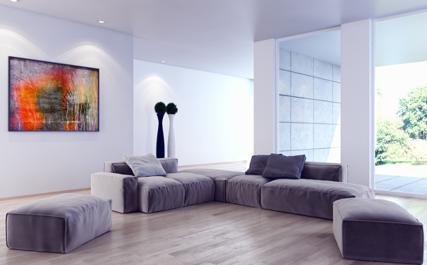 紫色沙发客厅效果图图片