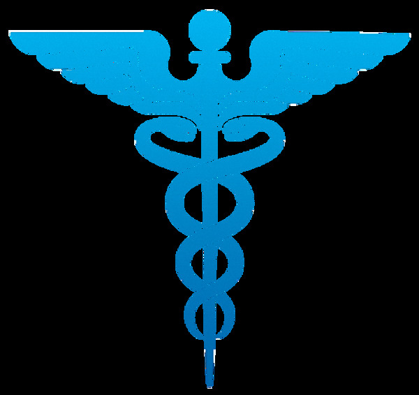 蓝色医疗蛇徽免抠png透明素材