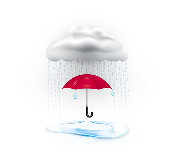 卡通雨天雨伞背景图片
