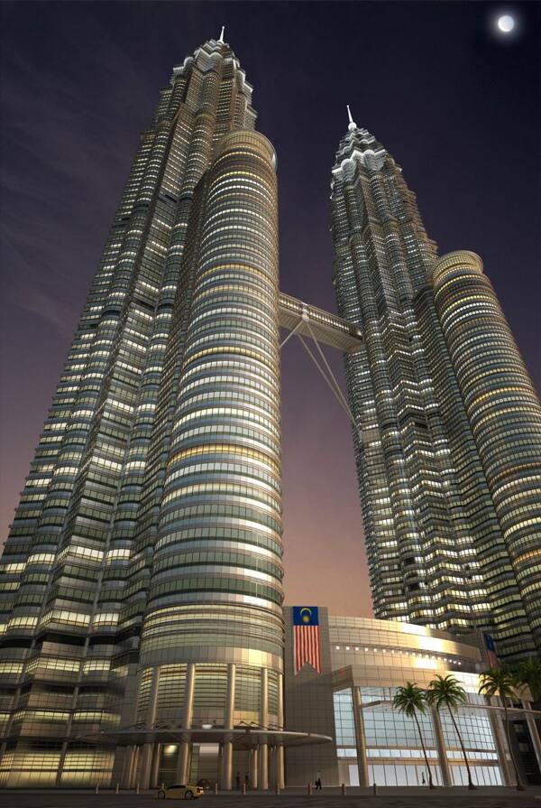 马来西亚双塔3D模型