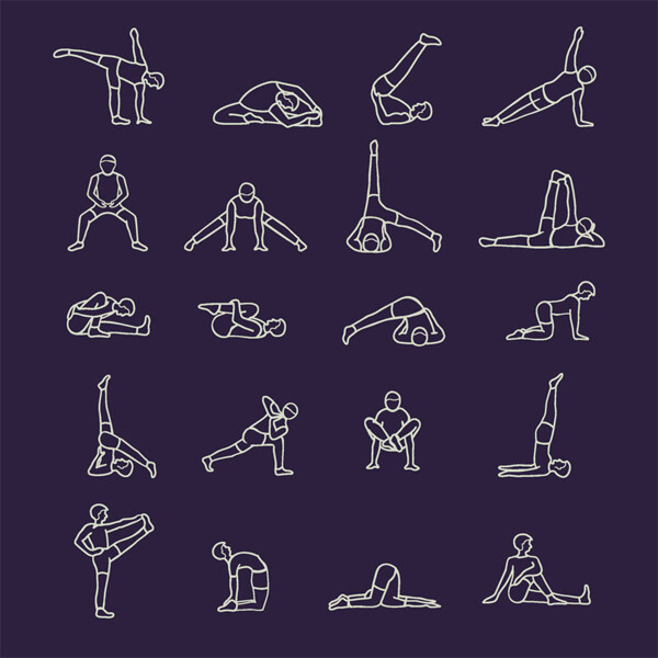 瑜伽动作图标图片