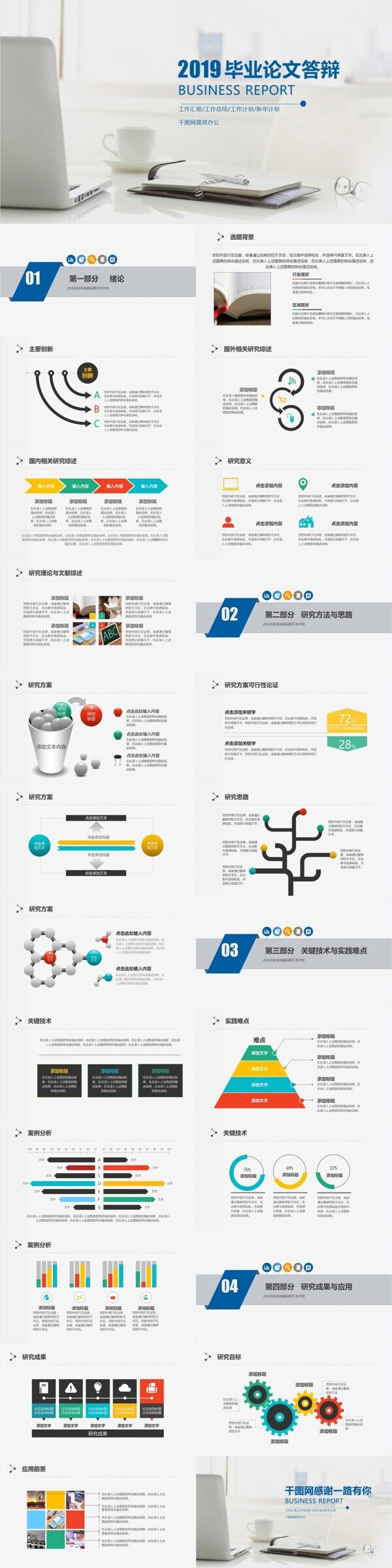 清新毕业答辩PPT模板