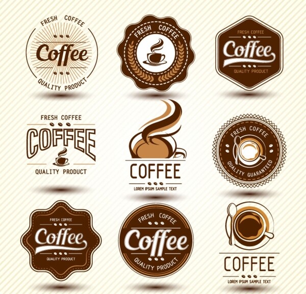 款咖啡标签设计矢量图图片