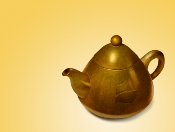 古雅的黄铜茶壶图标