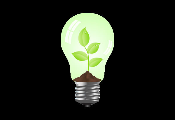 创意灯泡植物png元素