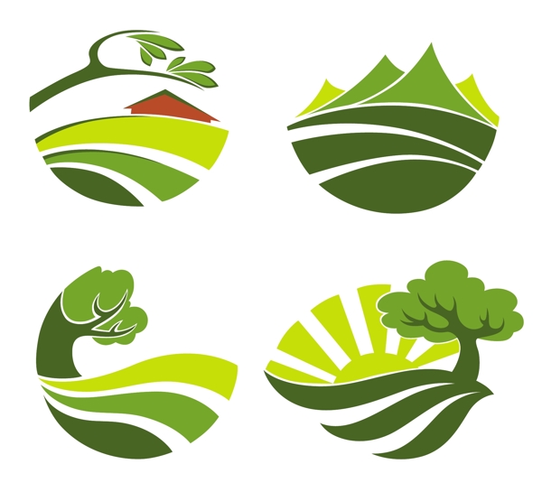 树木山川logo设计