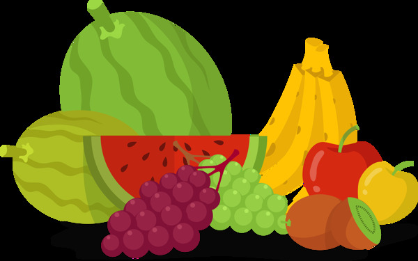 各种水果插画图形免抠png透明图层素材