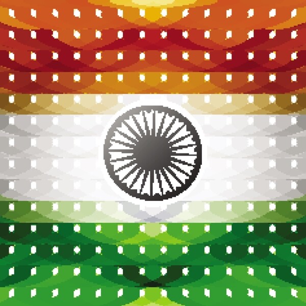 印度国旗波形纹理设计