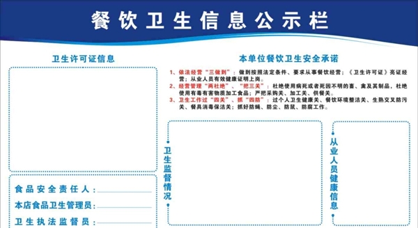 餐饮卫生信息公示栏