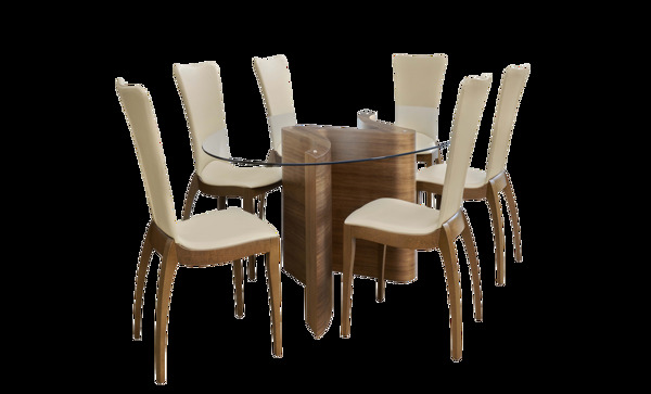 客厅玻璃餐桌椅子png元素