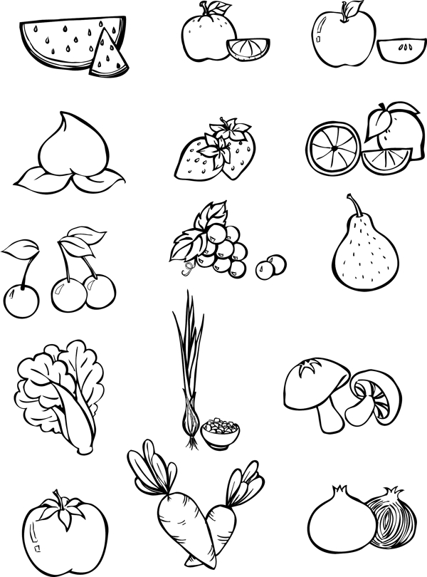 蔬菜简单线条图片