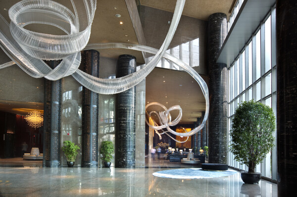 上海浦东洲际酒店豪华时尚大厅设计图片