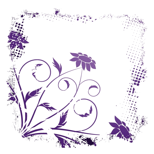 紫色背景的花卉框架