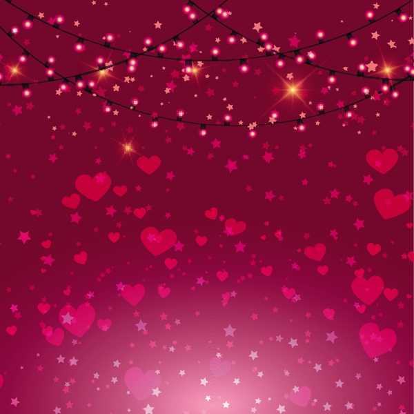 情人节背景粉红色的心灯