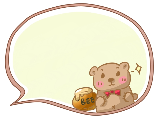 动物小熊对话框插画