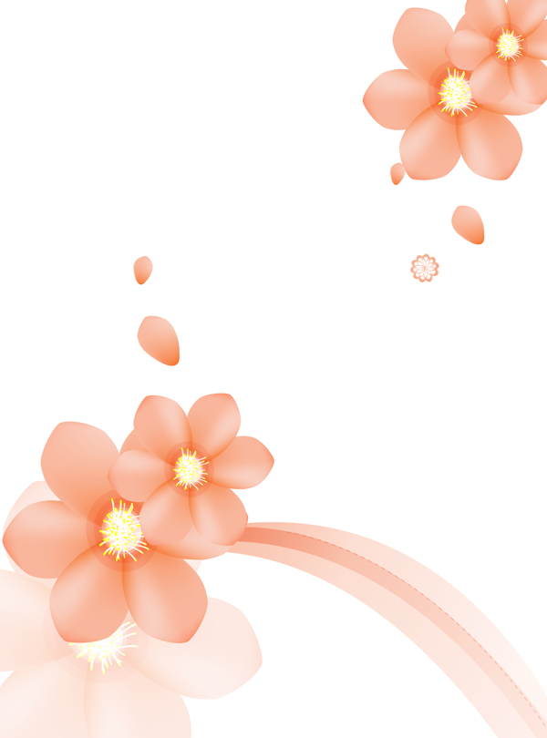 粉色花朵室内移门创意画