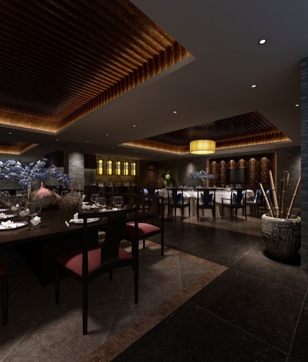 中式餐厅复古风格3D模型