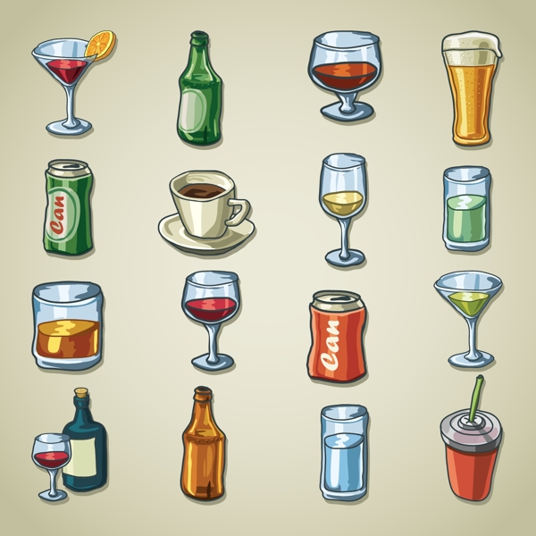 饮料图标彩色卡通icon