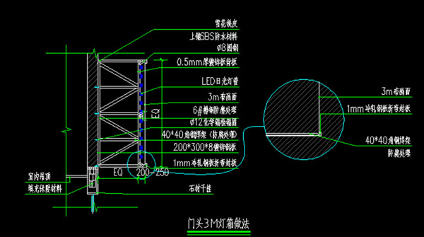 门头3M灯箱详图