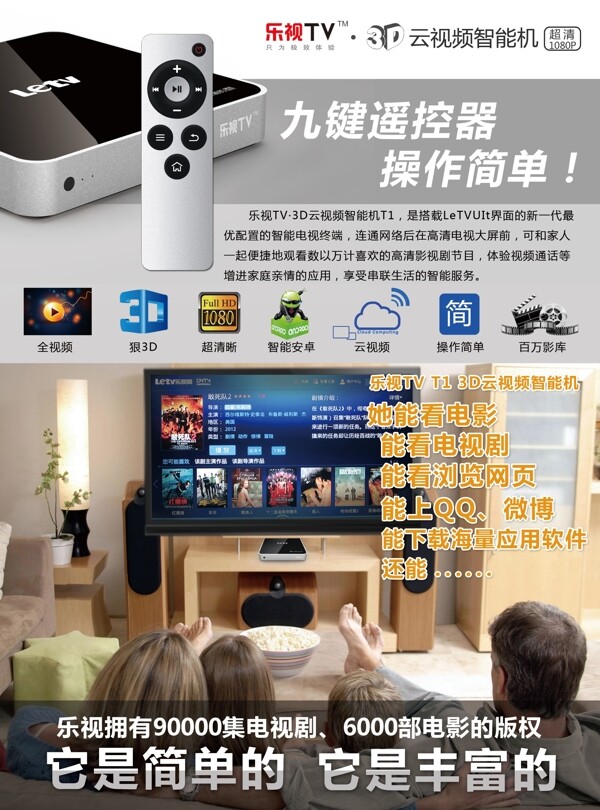 乐视tv电视彩页海报广告宣传单
