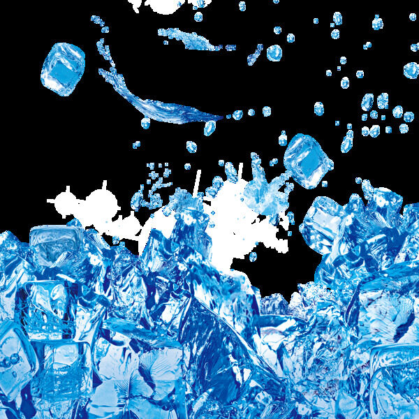 蓝色透明冰块元素