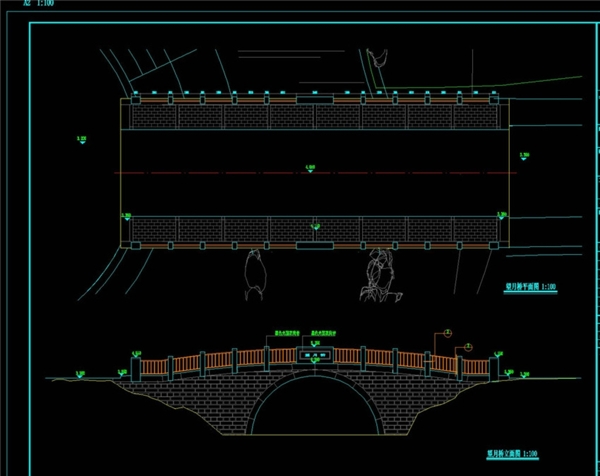 望月桥CAD景观图纸