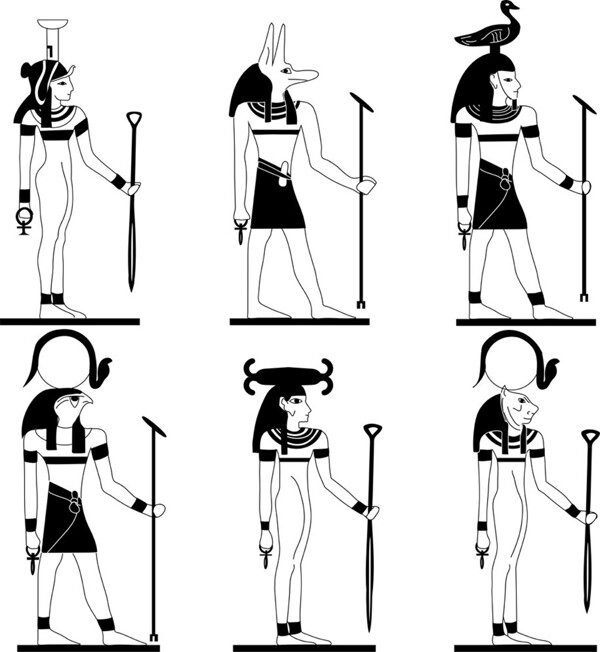 埃及神像插画图片