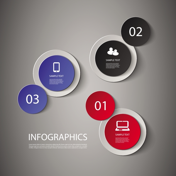 圆形主题创意信息图表设计矢量素材