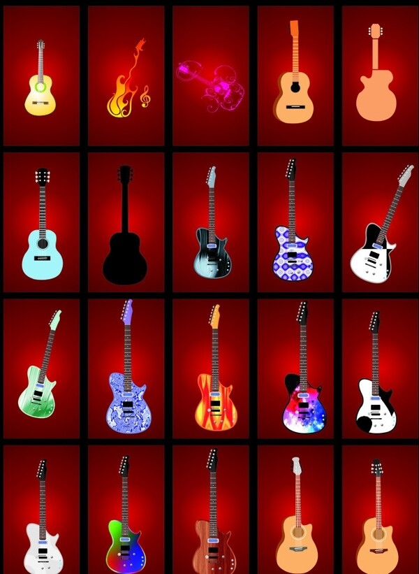 吉他矢量图图片
