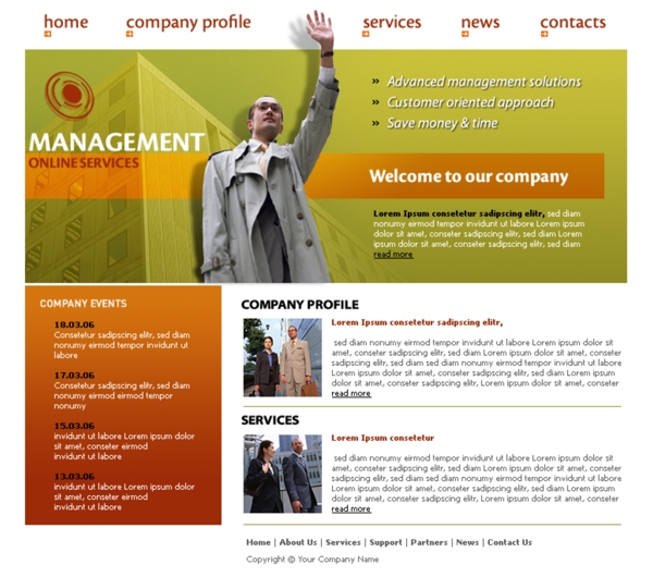 企业管理网页模板