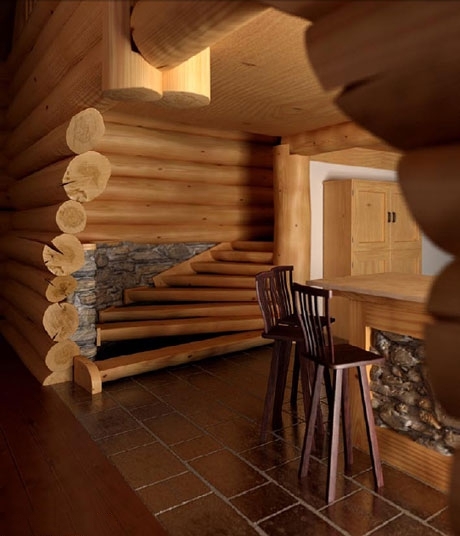 木桩装饰的小屋