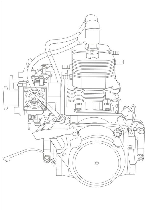 线条图发动机