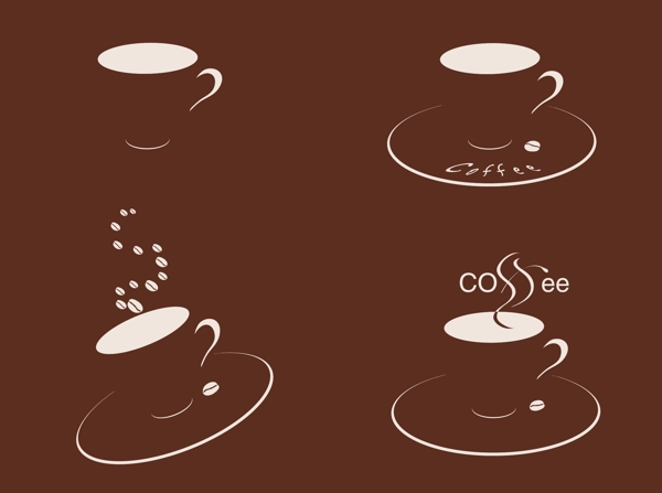 棕色咖啡背景矢量图