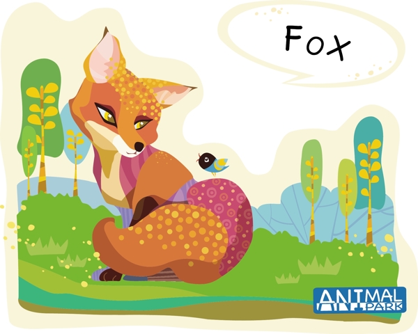 狐狸画卡通矢量素材