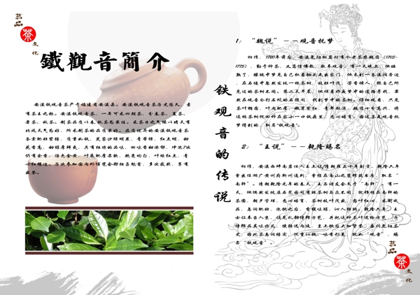 铁观音茶宣传册图片