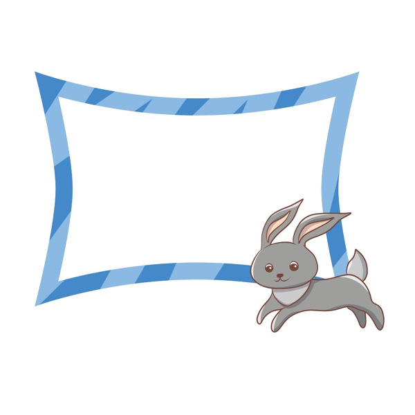 手绘动物兔子边框