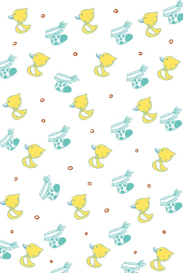 小黄鸭玩具母婴底纹