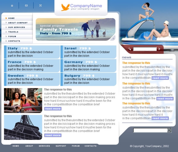 国际旅游公司网页模板