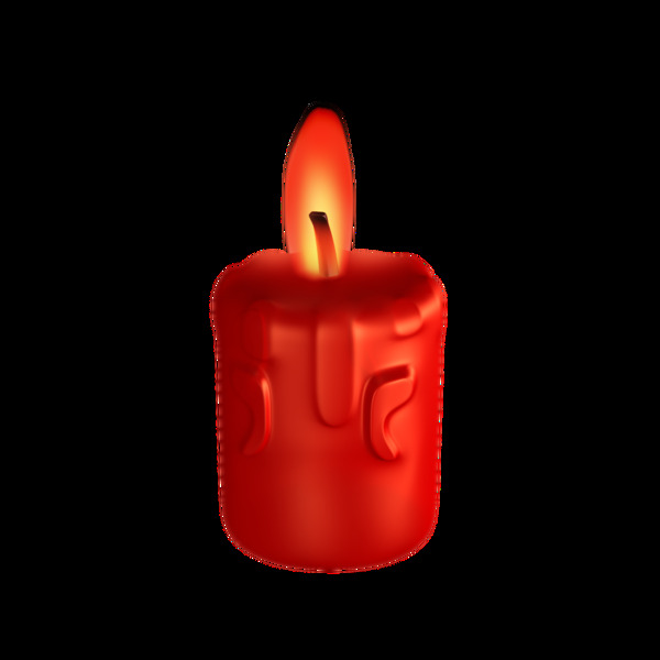 红色蜡烛灯光C4D风格喜庆蜡烛电商PNG免扣
