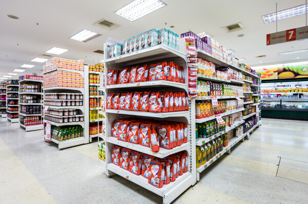 超市食品货架摄影