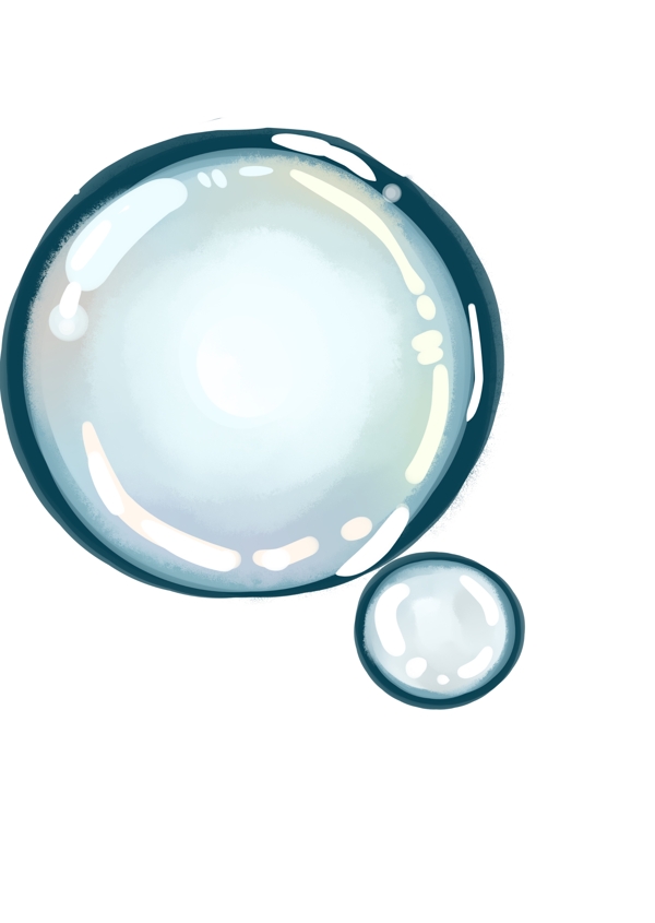 两个透明的气泡插画