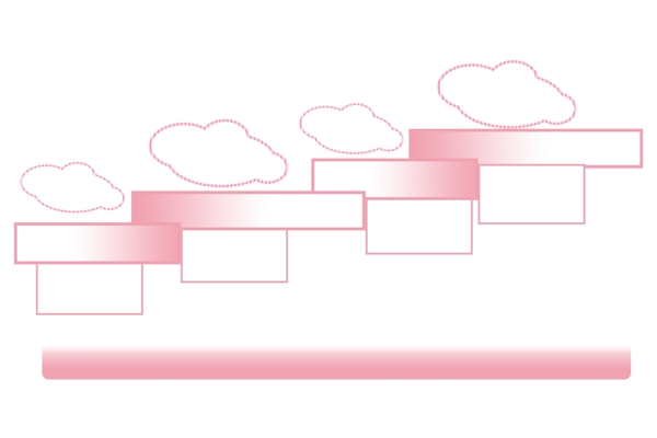 ppt粉色云朵阶梯文本框