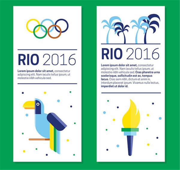 里约奥运会旗织海报eps素材