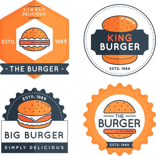 四种经典的汉堡标志LOGO