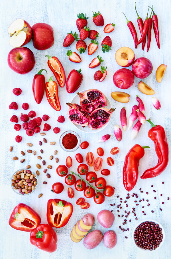 红色水果蔬菜背景图片