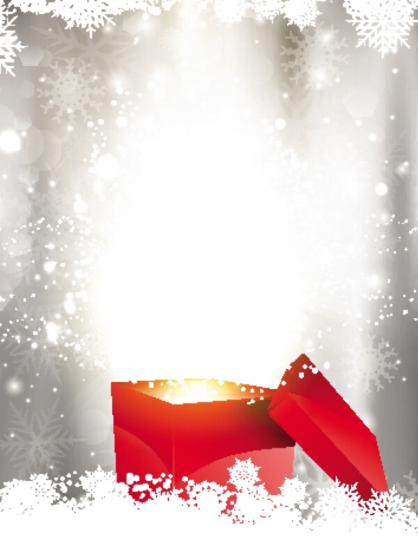 闪亮的圣诞背景与礼品盒
